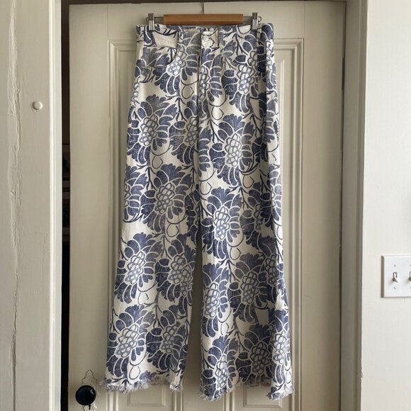The Adi Printed Linen Mid-Rise Flare Pants by Pilcro Size 29  LIKE NEW - Picture 5 of 7